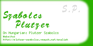 szabolcs plutzer business card